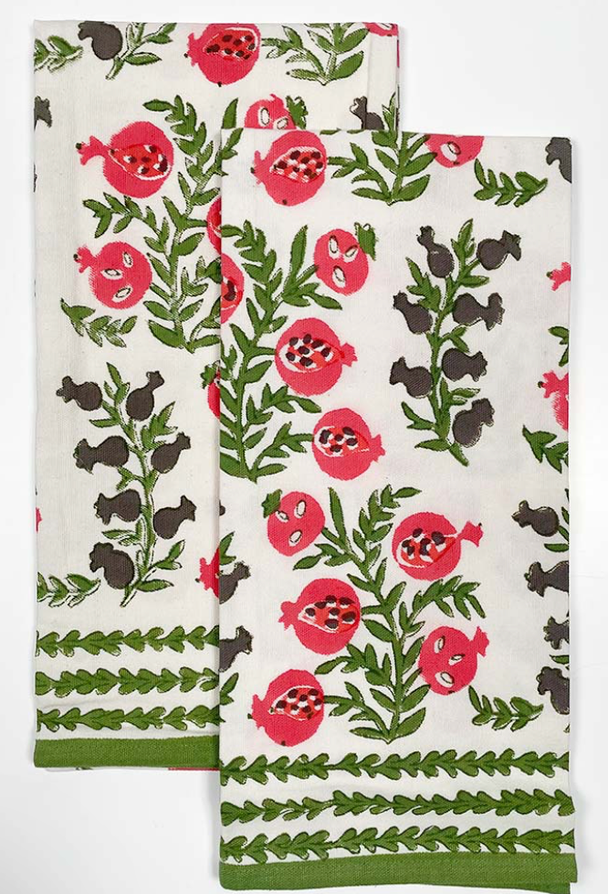 Pom Bells Fern & Poppy Tea Towel