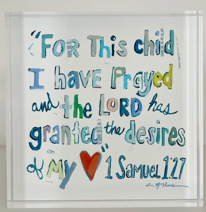 "1 Samuel 1:27 Verse" Acrylic Blocks