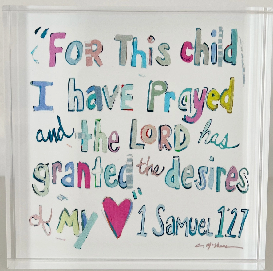 "1 Samuel 1:27 Verse" Acrylic Blocks