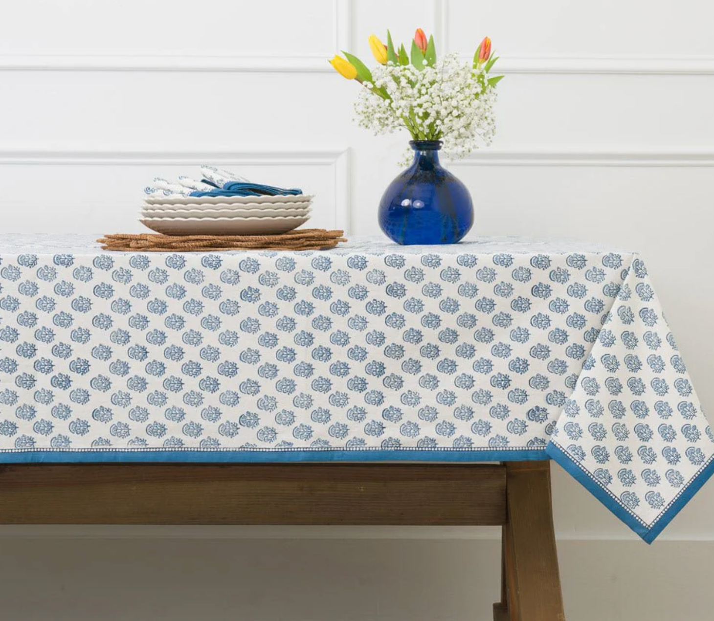 Anika Blue Tablecloth