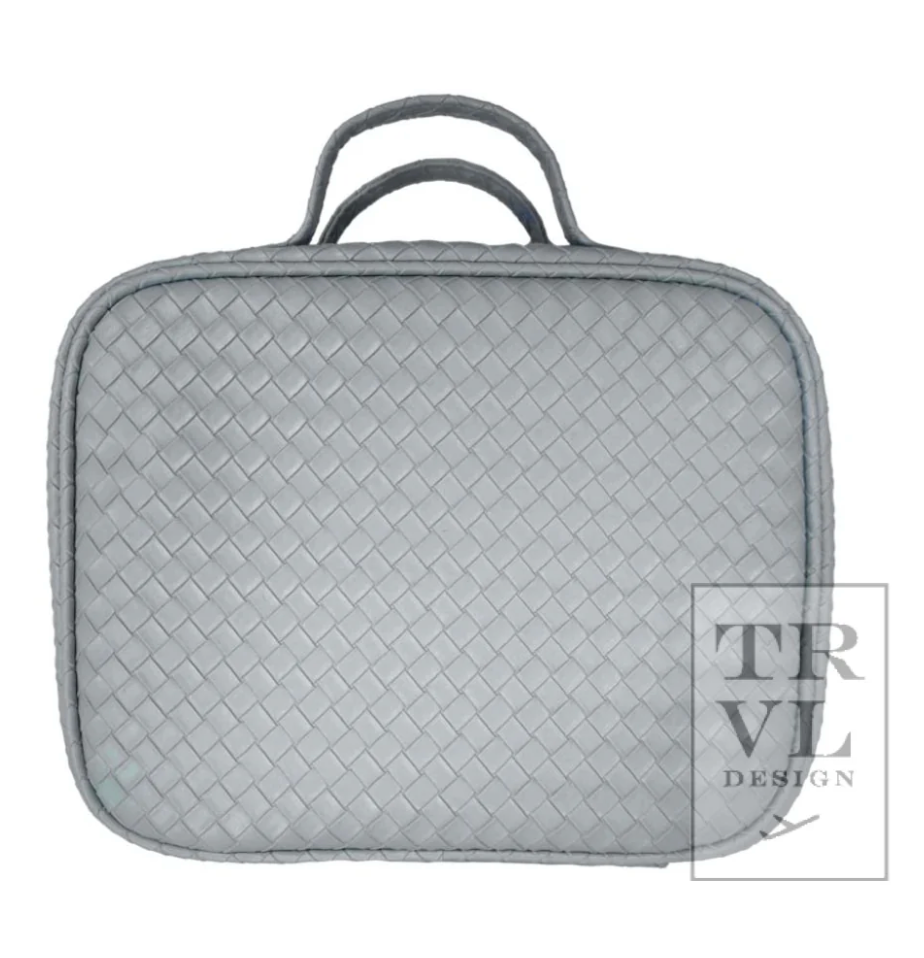 Luxe Travel Cosmetic Case Woven Bleu