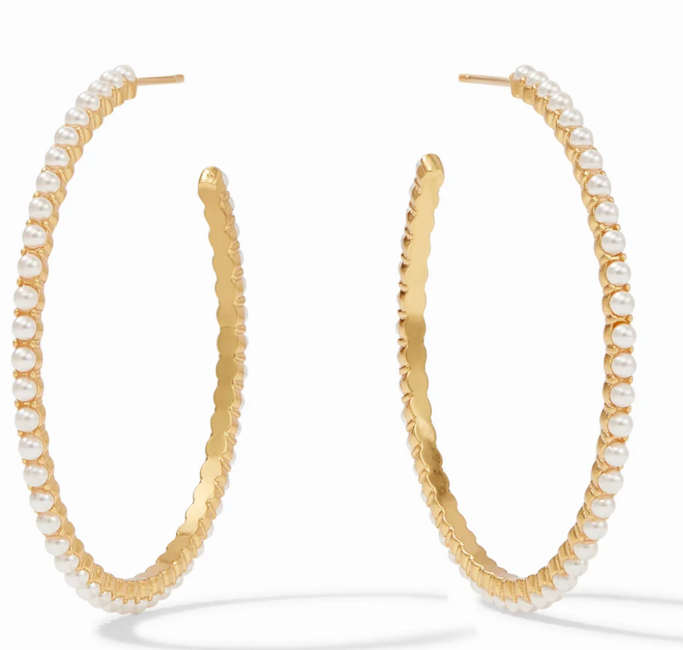 Juliet Pearl Hoop Earrings