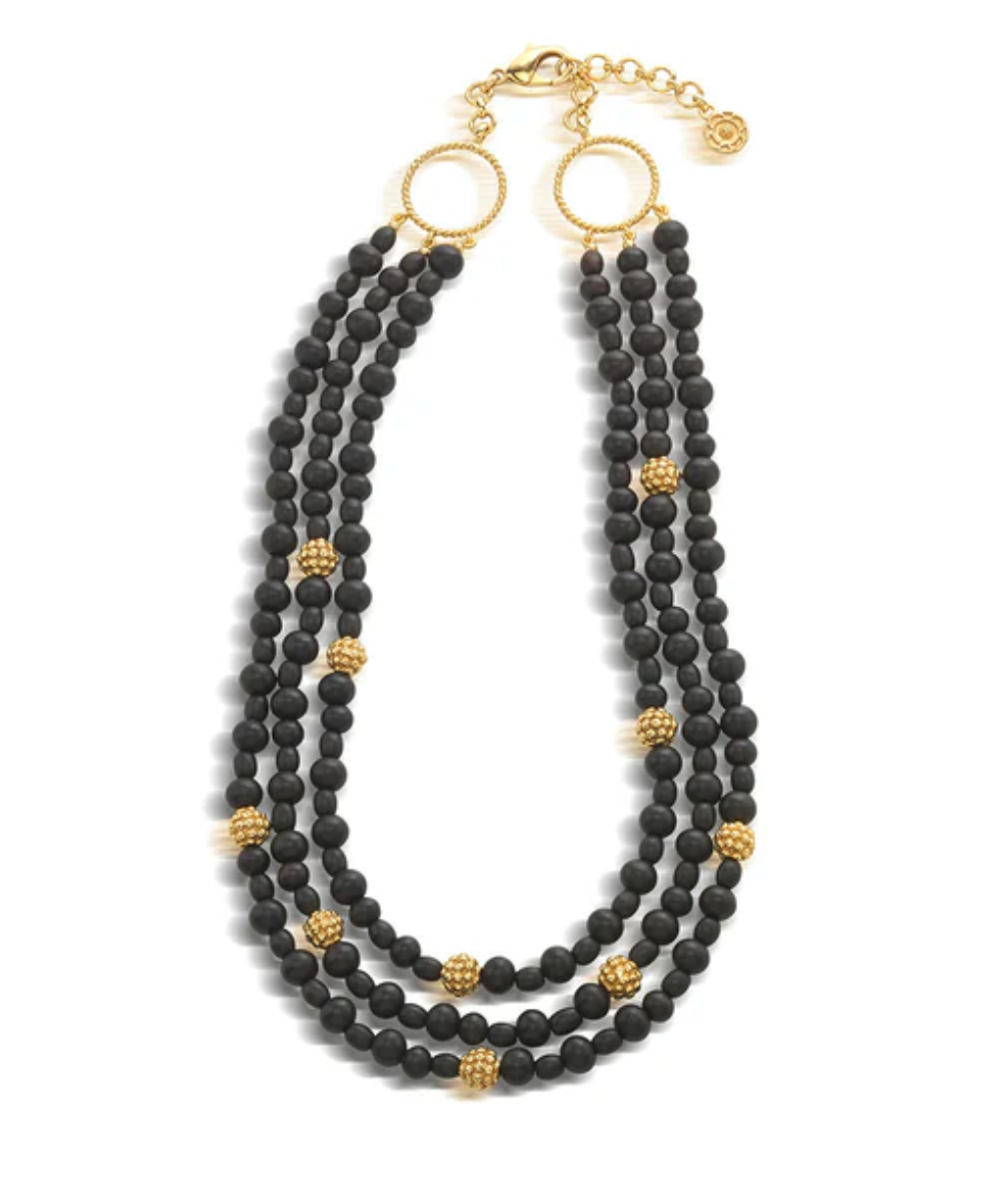 Berry 3-Strand Necklace - Ebony