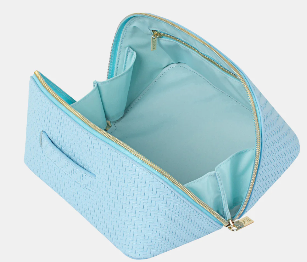 Herringbone Beauty Bag Medium Bluebell