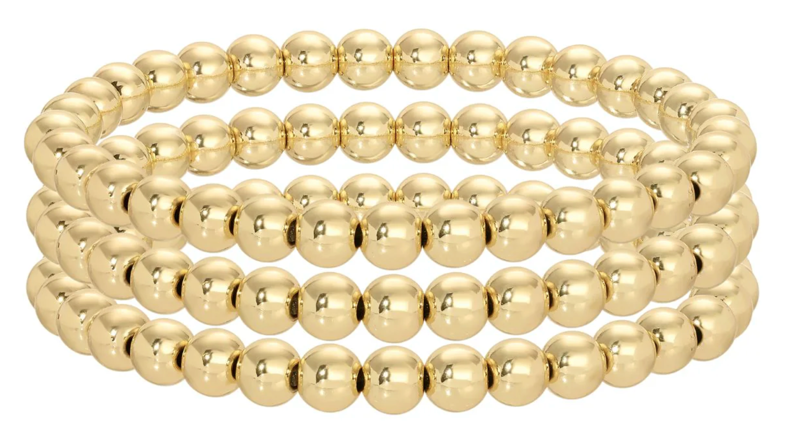 Gold Bead Bracelet 6mm