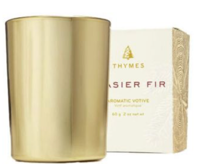 Frasier Fir Gilded Votive Candle Gold