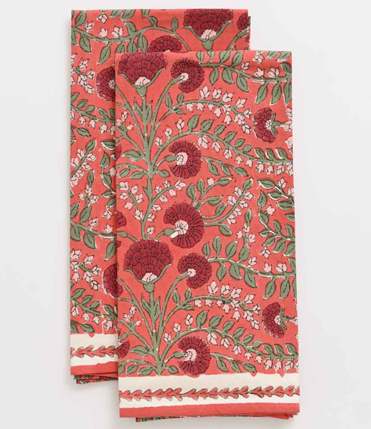 Cactus Flower Red Tea Towels