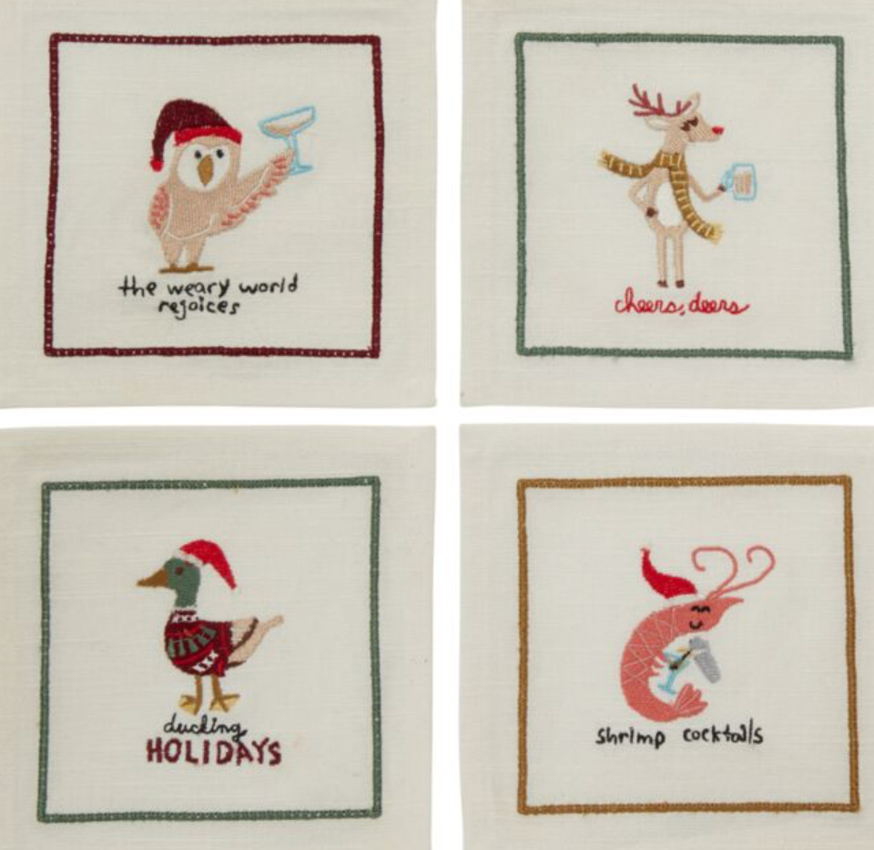 Tipsy Critters Cocktail Napkin (Set of 4)