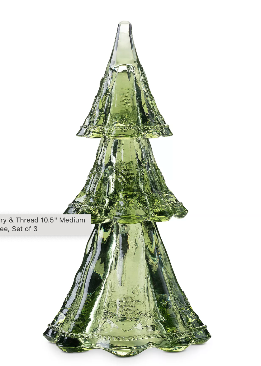 Juliska Berry & Tread 10.5" Stackable Glass Trees Medium Set of 3