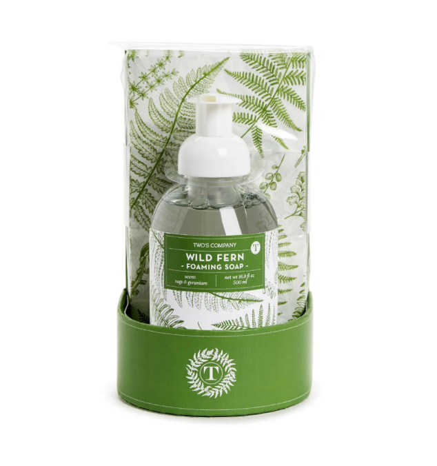 Fern Fresh Sage Foaming Soap & Guest Towel Set