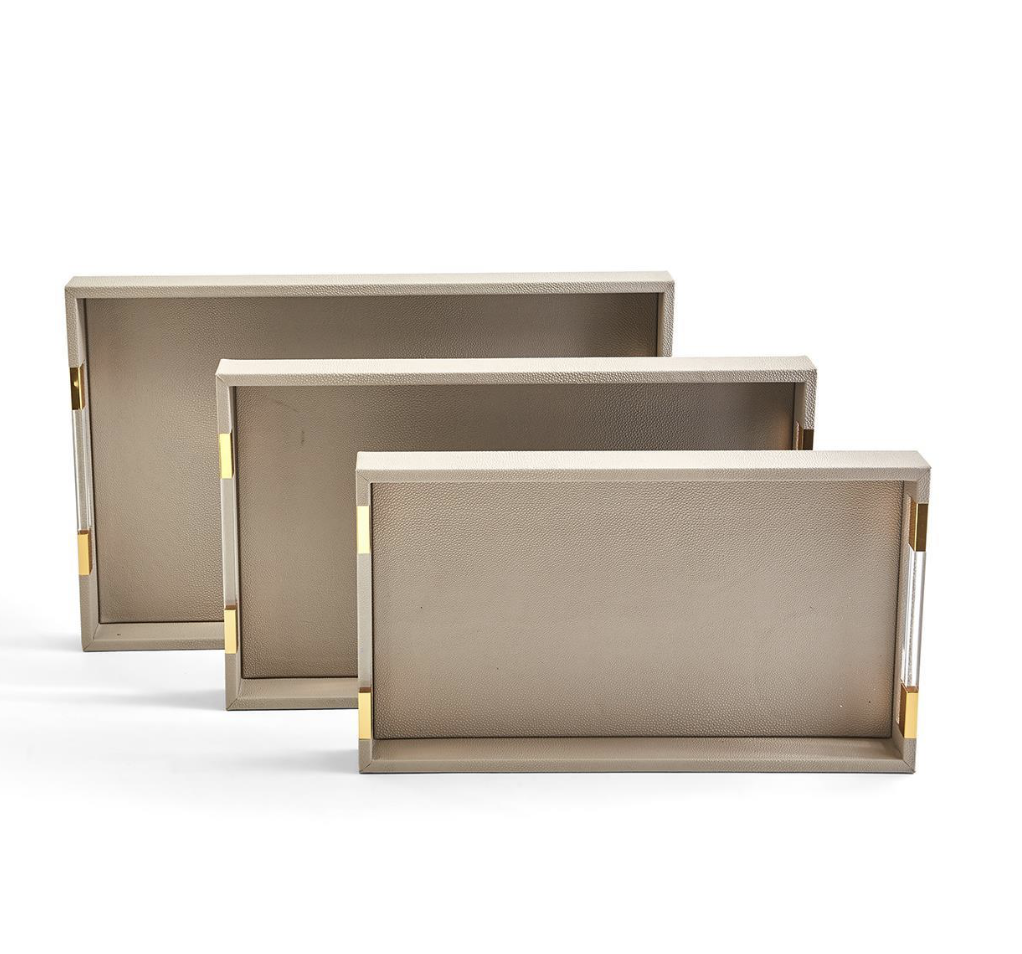 Taupe Decorative Rectangle Tray