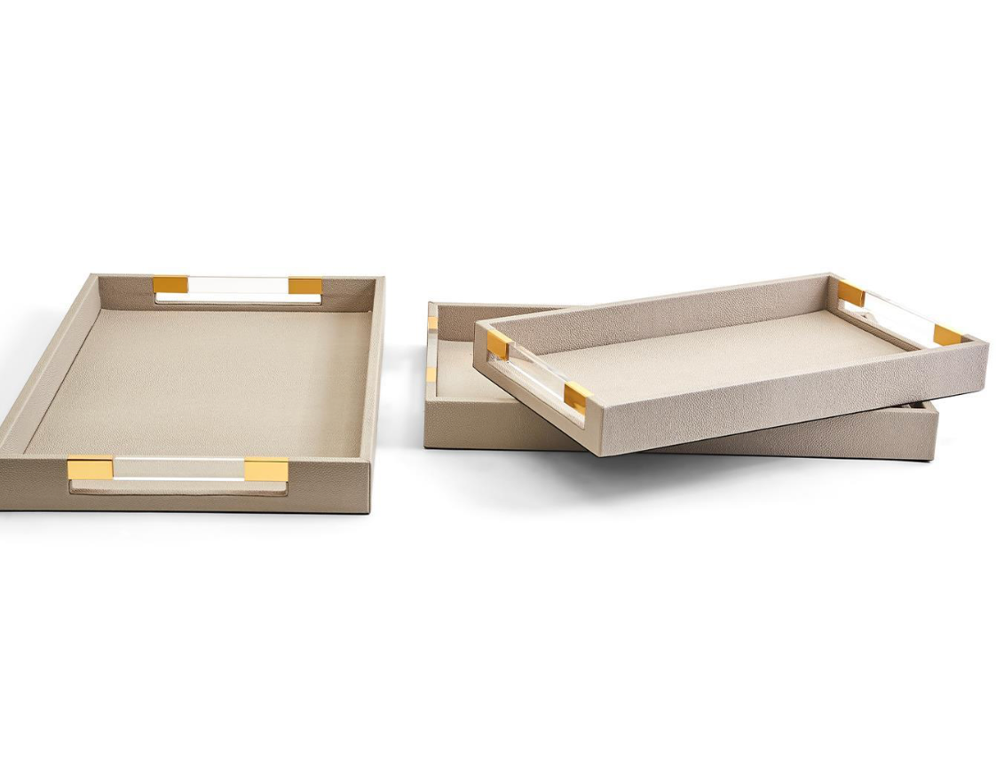 Taupe Decorative Rectangle Tray