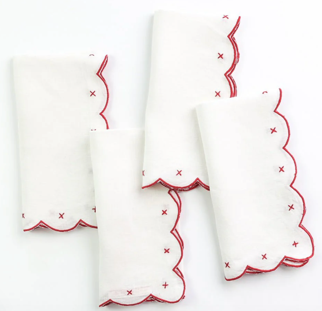 Scalloped Knot Napkins - Set of 4