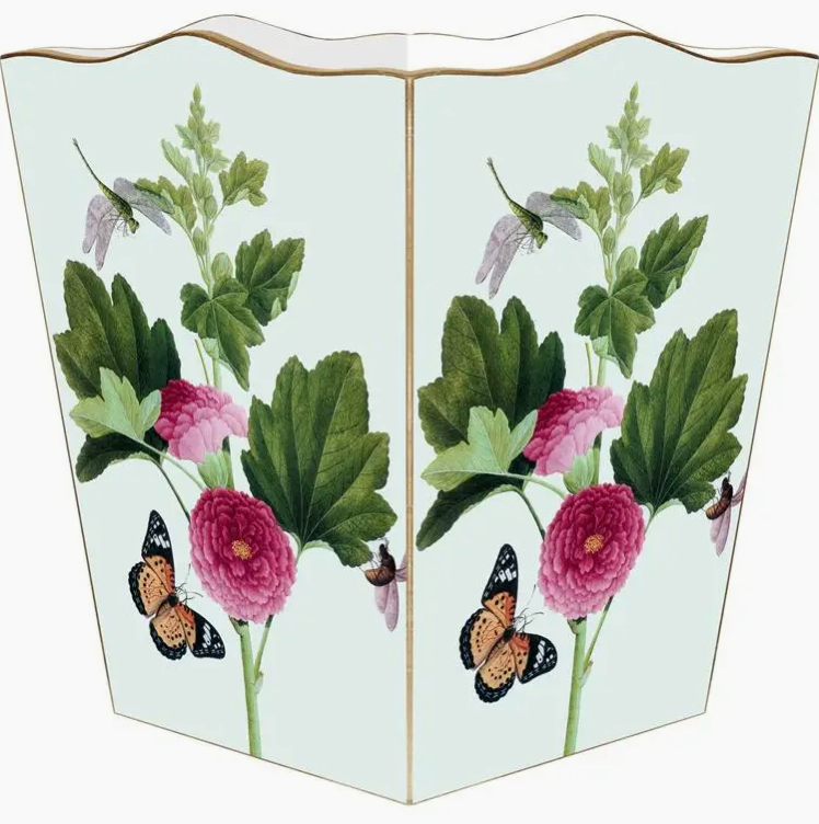 Pink Peony & Butterfly Wastepaper Basket