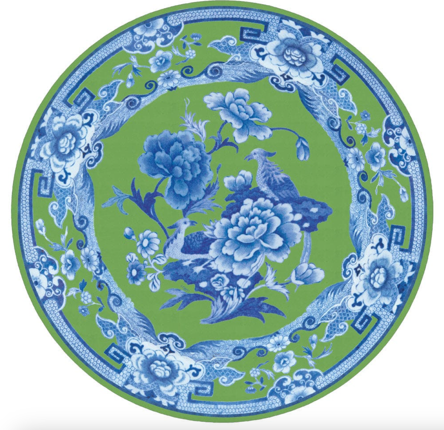 Green And Blue Plate Die-Cut Placemats