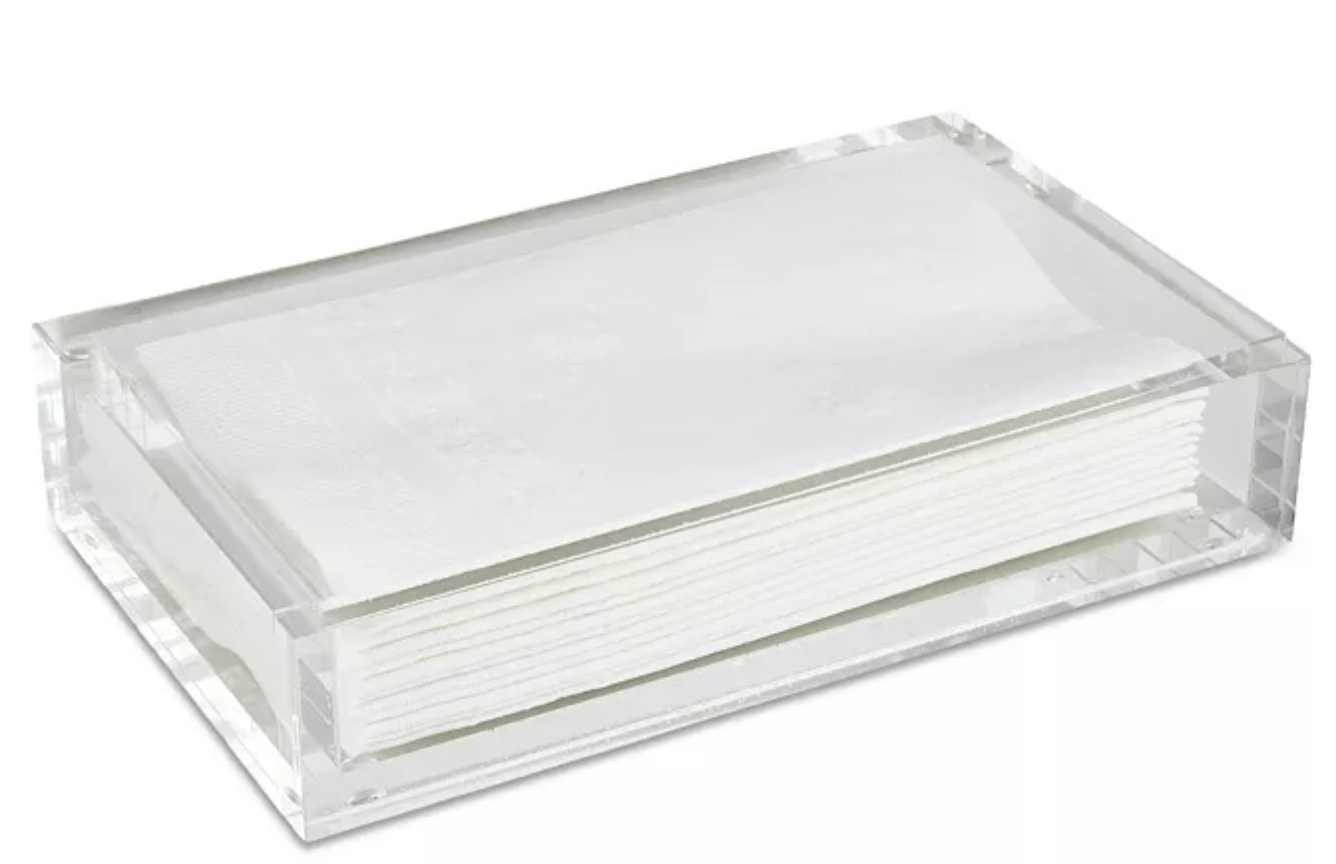 Clear Lucite Guest Towel Tray