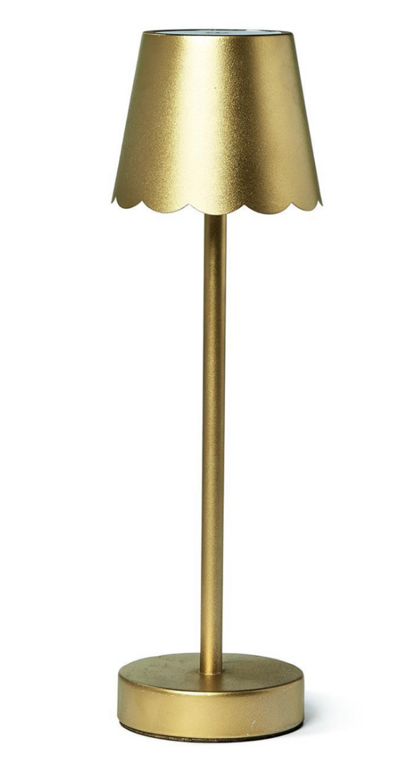 Scalloped Gold Cordless Lamp