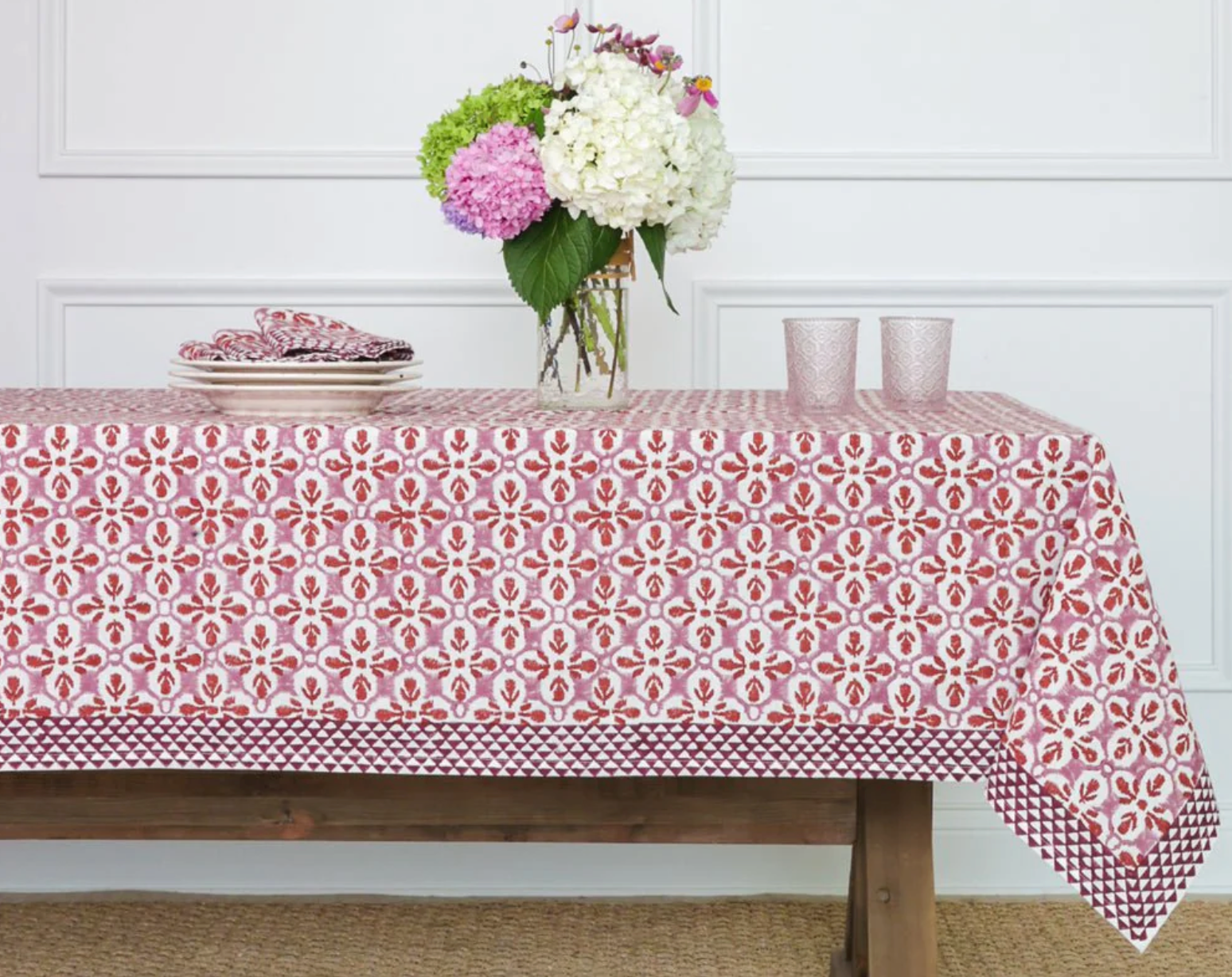 Fleur de Lis Rose Tablecloth