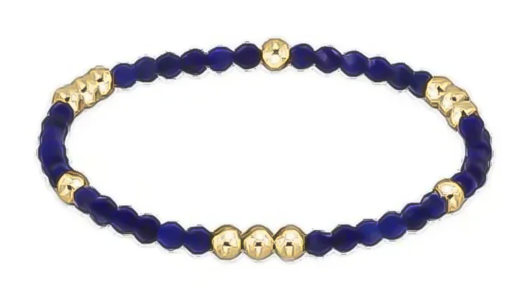 Worthy Pattern 3mm Bead Bracelet- Lapis