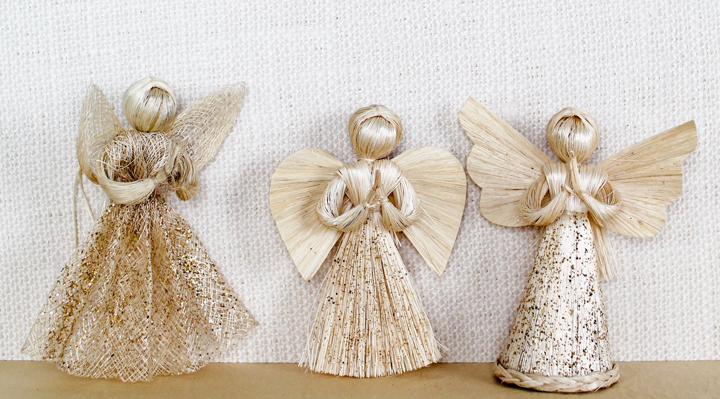 Sinamay Angel Ornament