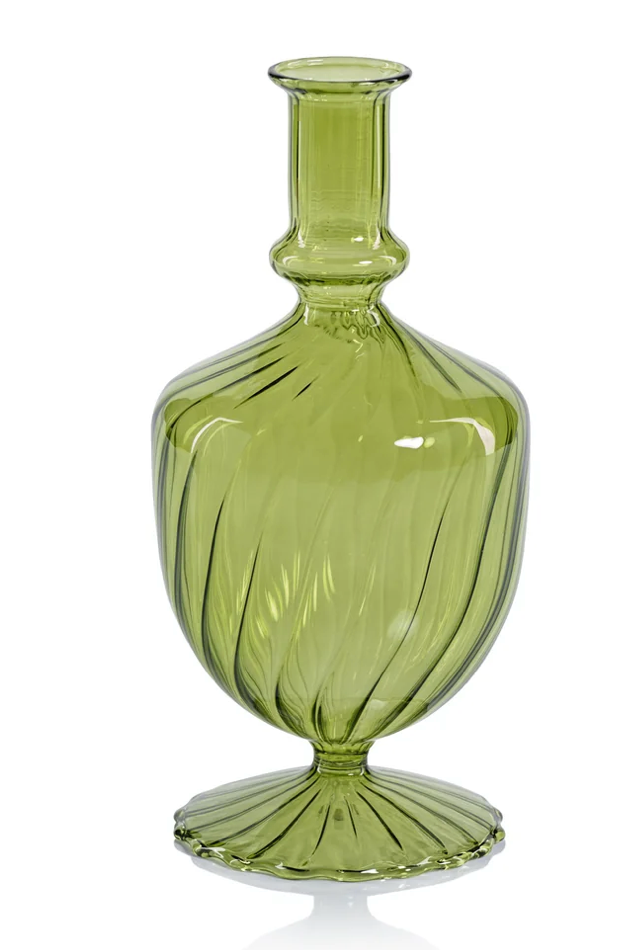 Venetian Spiral Vase - Green