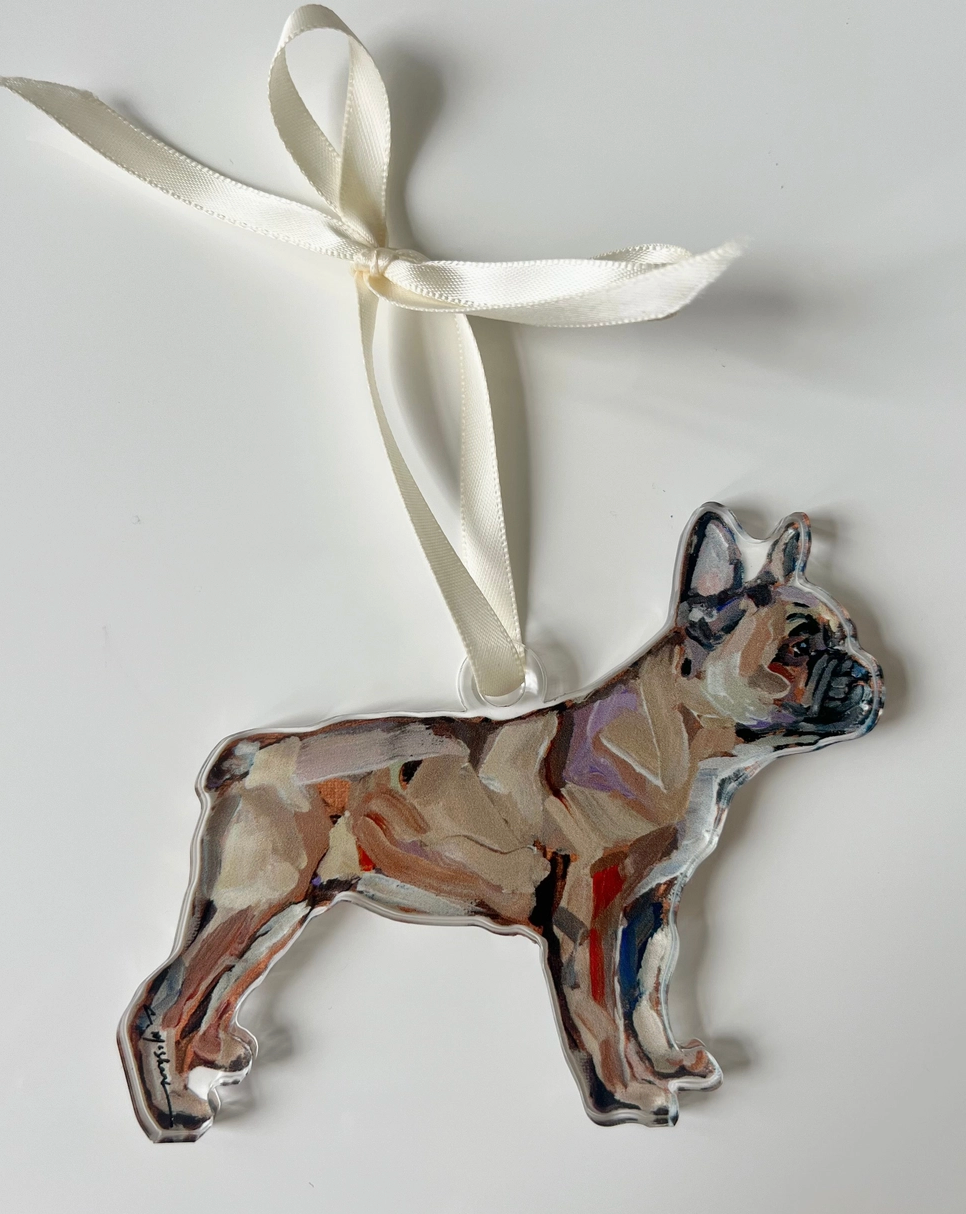 Blonde French Bulldog Acrylic Ornament