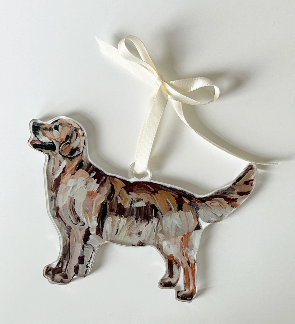 Dark Golden Retriever Acrylic Ornament