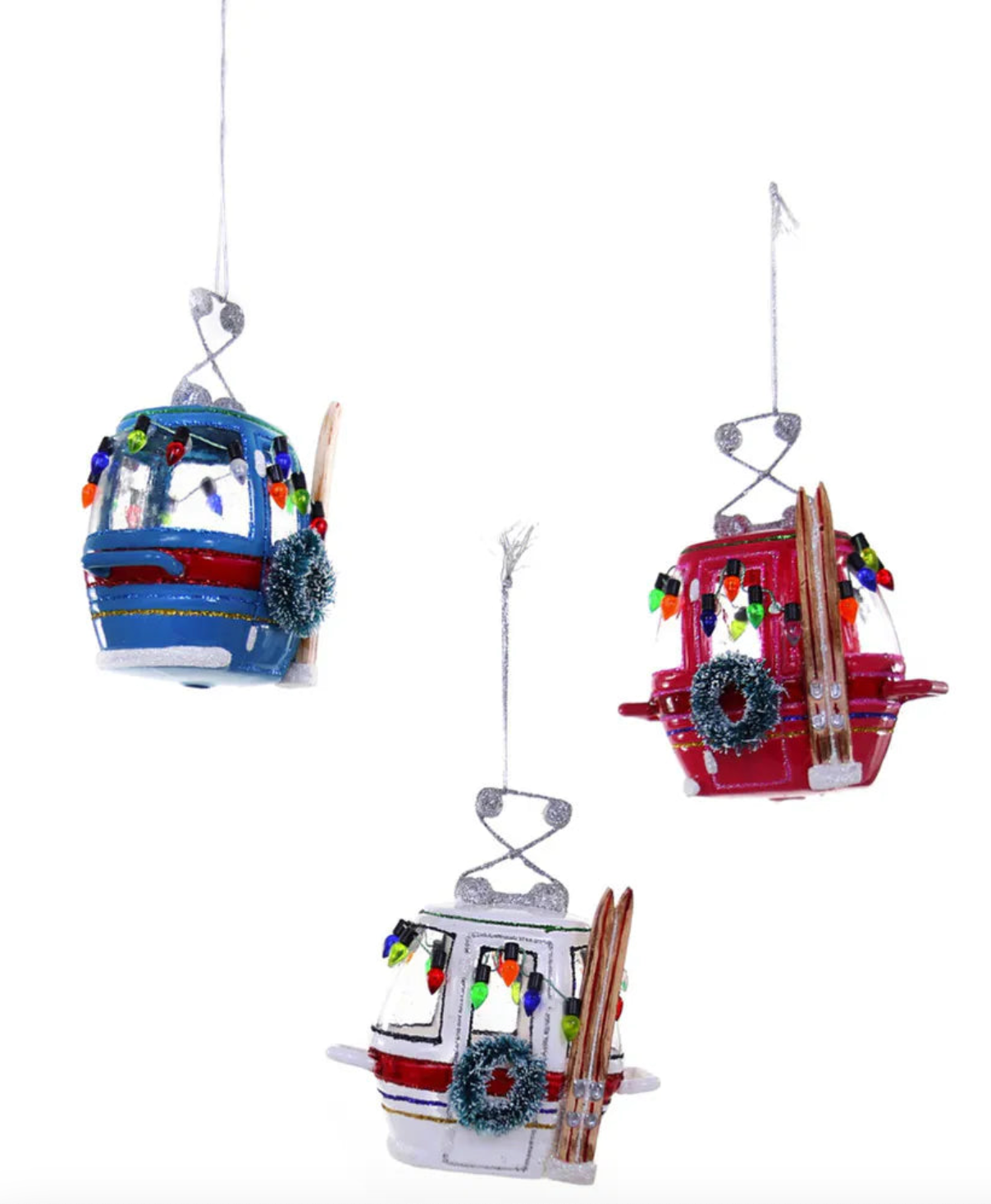 Glass Ski Slope Gondola Ornament