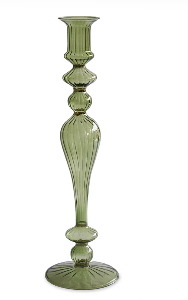 GLASS Cambridge Josephine 13.5" Candleholder set of 2