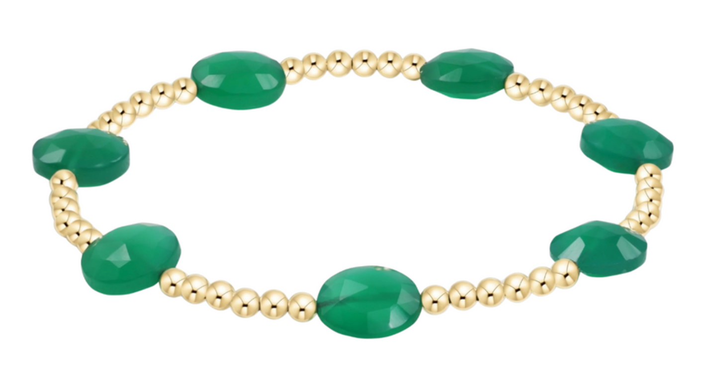 Admire Gold 3mm Bead- Green Onyx