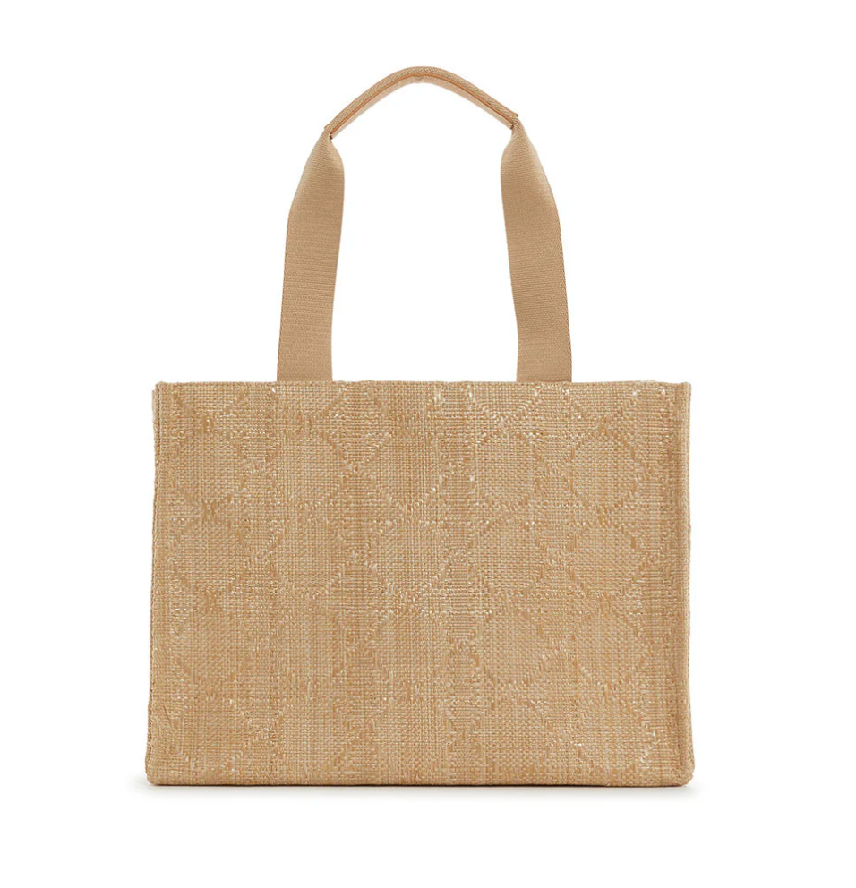 Luxe Bali Straw Tote - Oasis Cane Sand