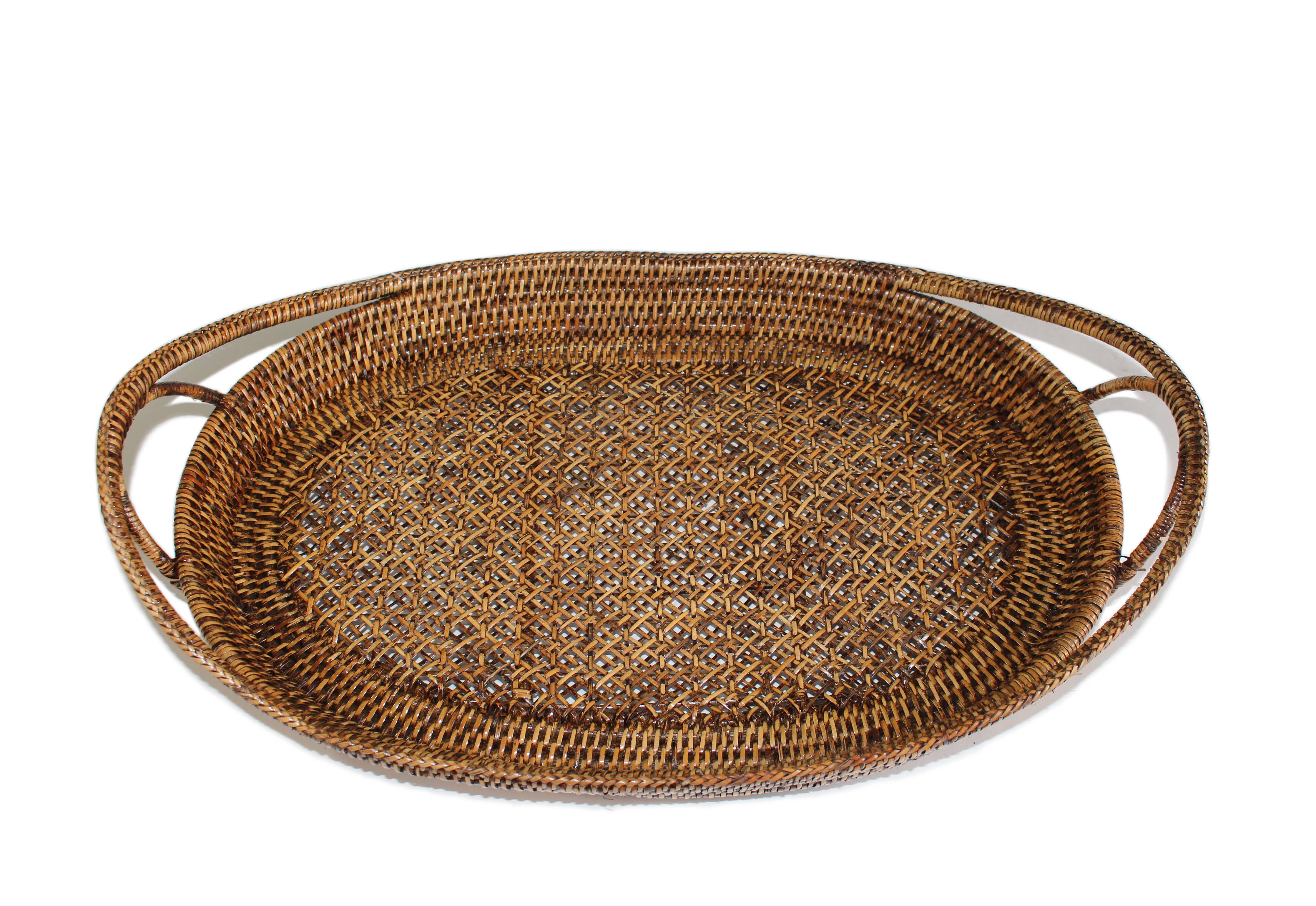 Oval Tray  Open Lace Weave  - 21x14x2.75'H