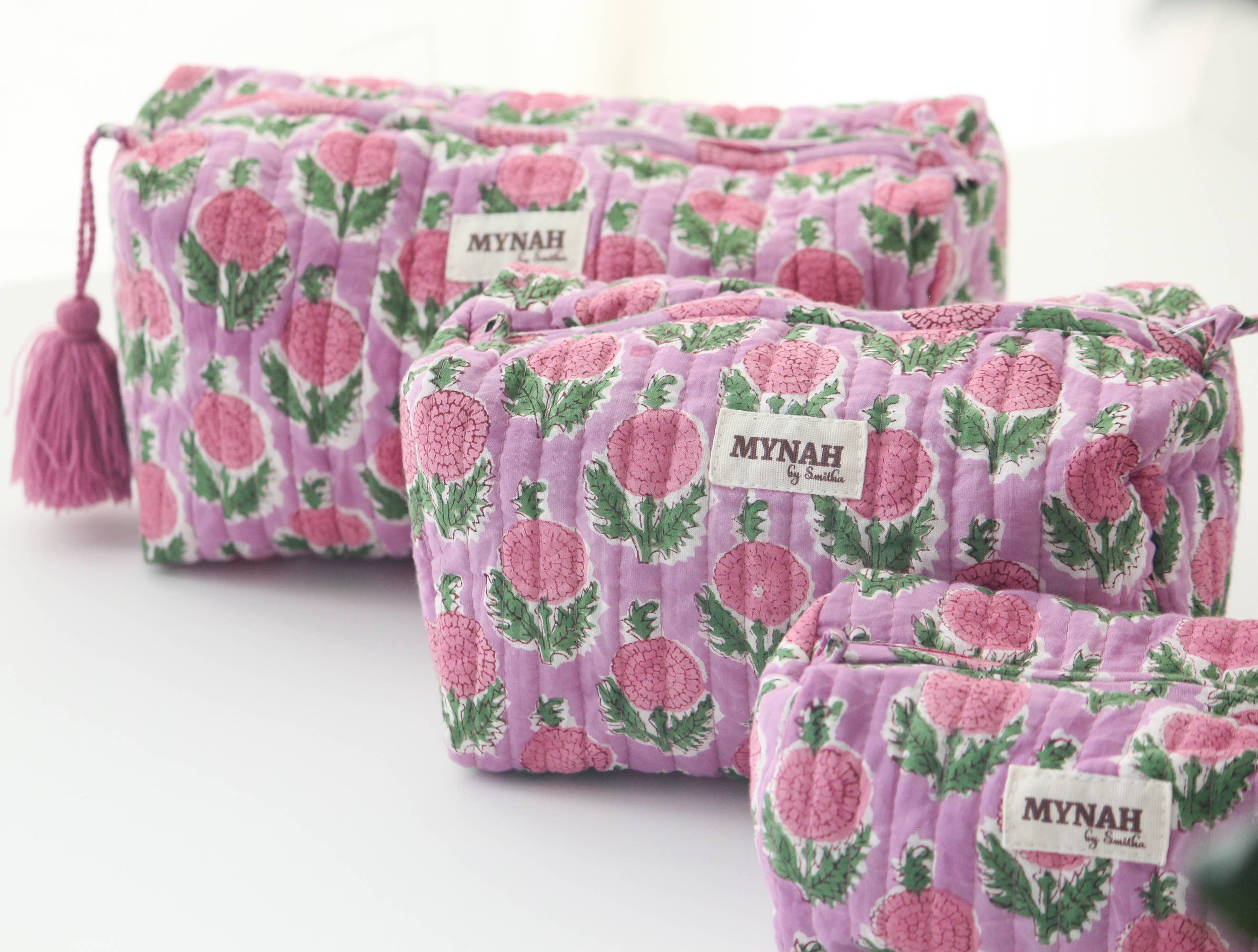 Berry smoothie floral travel/make up/organizer/ bag