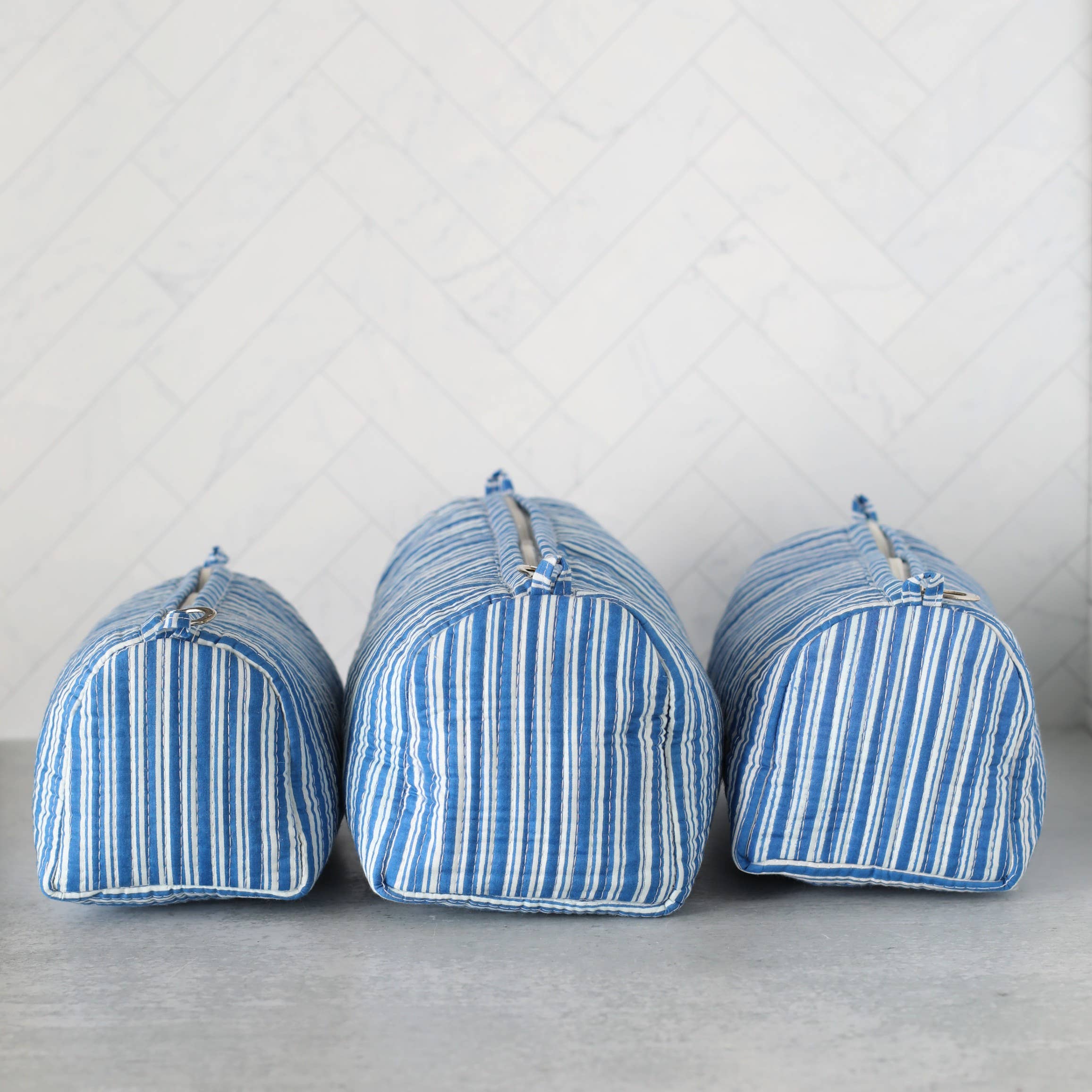 Cosmetic Bag Blue Stripe