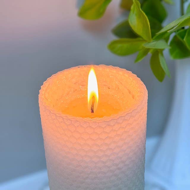 6" Hand Rolled Beeswax Pillar Candle