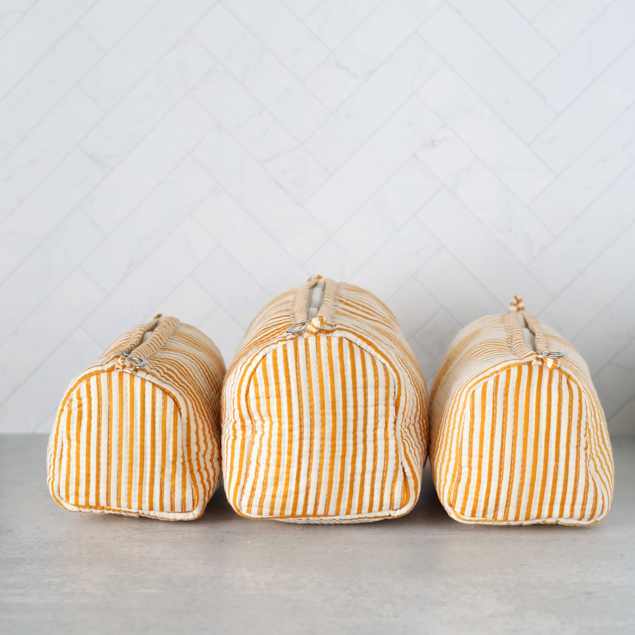 Cosmetic Bag Yellow Stripe