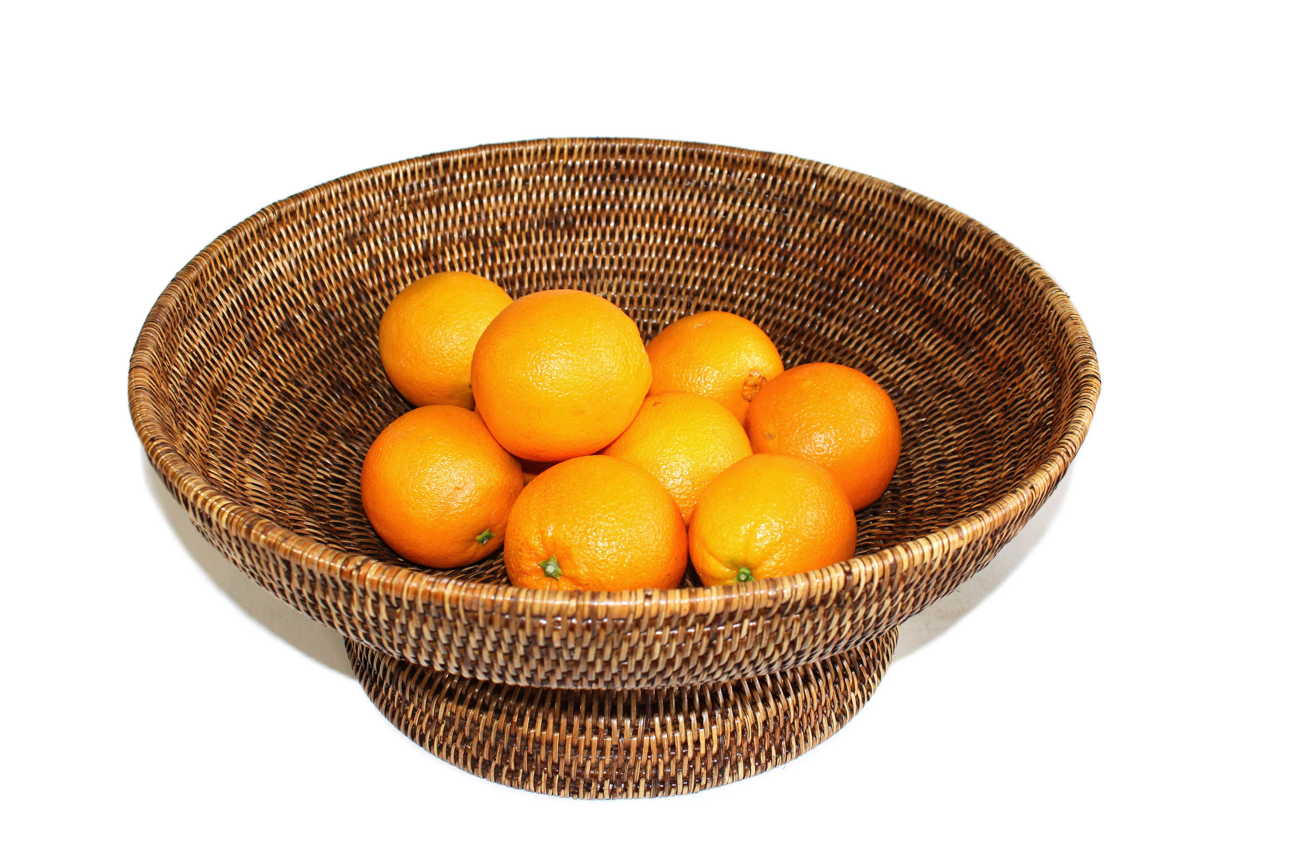 Round Pedestal Fruit  Basket  - 17.75x7'H