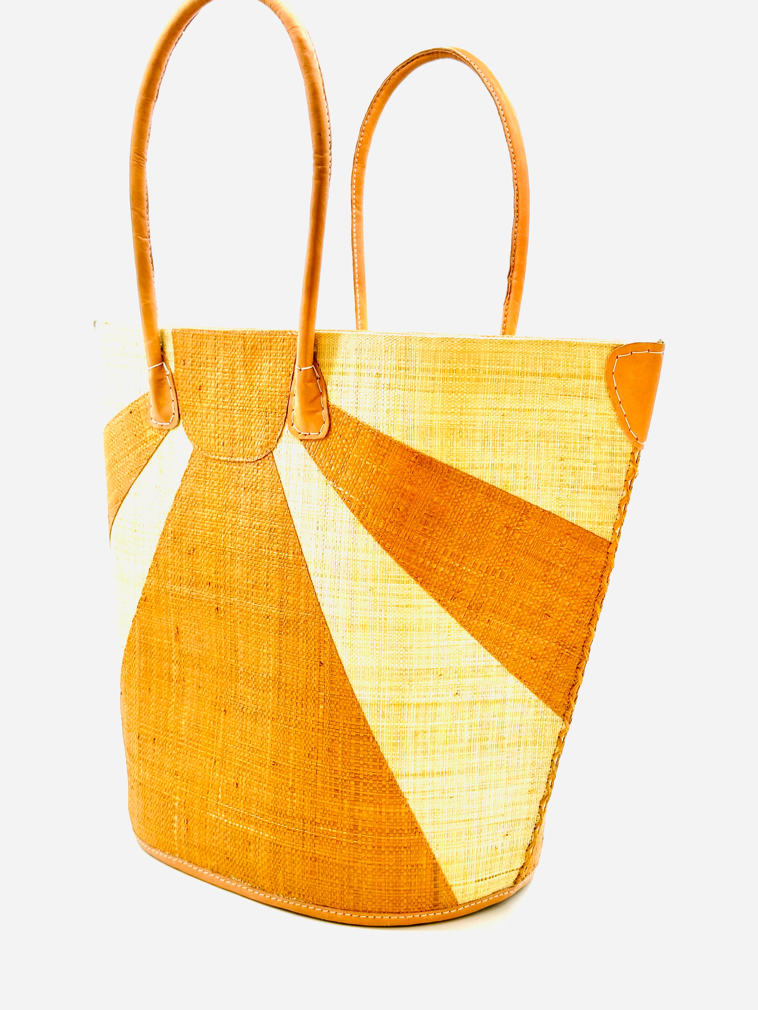 Sunburst Large Straw Tote Bag