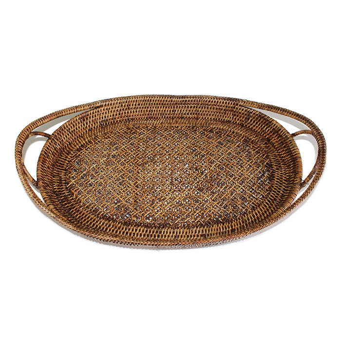 Oval Tray  Open Lace Weave  - 21x14x2.75'H