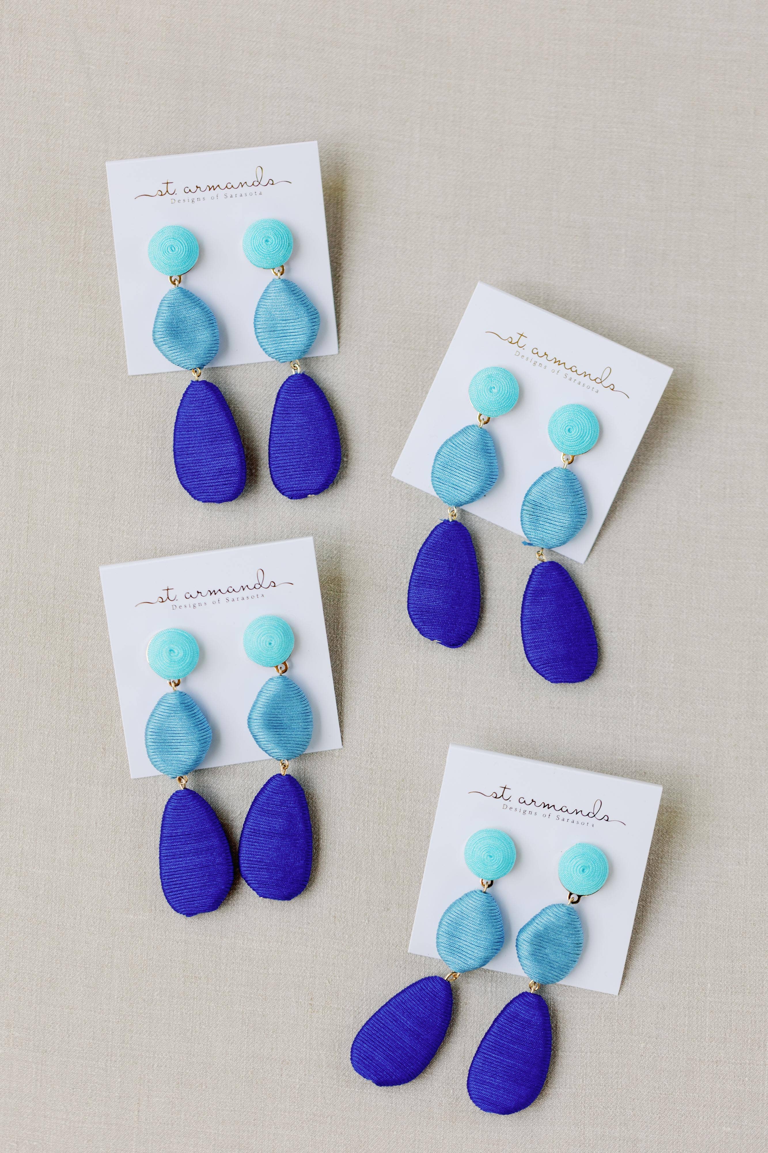 Blue Ombre Lido Statement Drop Earrings