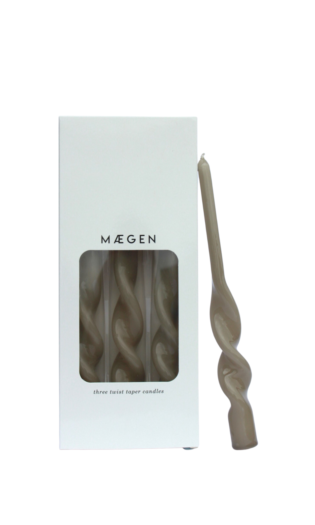 MÆGEN Twist Taper Candles - 3 Pack - Mink