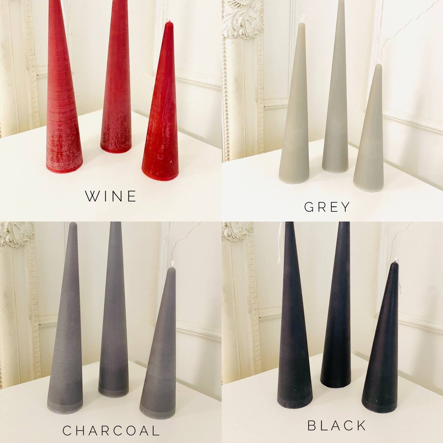 Neutrals Slim Cone Taper Beeswax Candle