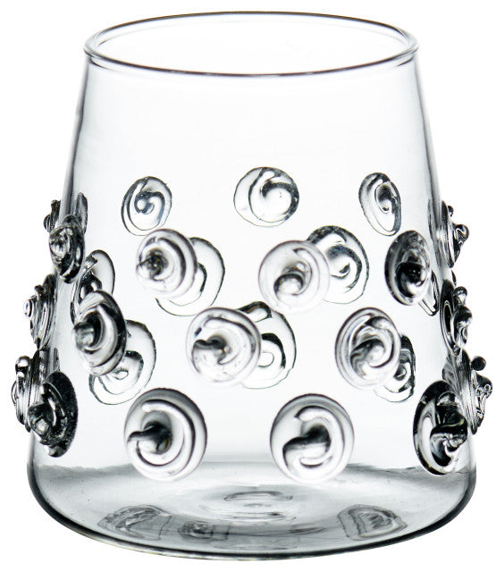 Votive With Glass-Applied Swirls