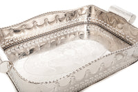 Polished Nickel Embossed Tray, Small